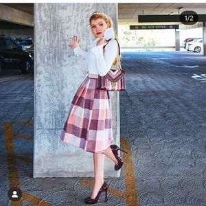 Plaid Lined Fall skirt. Small EUC